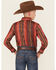 Image #4 - Wrangler Boys' Southwestern Striped Long Sleeve Pearl Snap Western Shirt, Rust Copper, hi-res