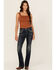 Image #3 - Grace In LA Women's Dark Wash Geo Print Embroidered Mid Rise Bootcut Stretch Denim Jeans, Dark Wash, hi-res