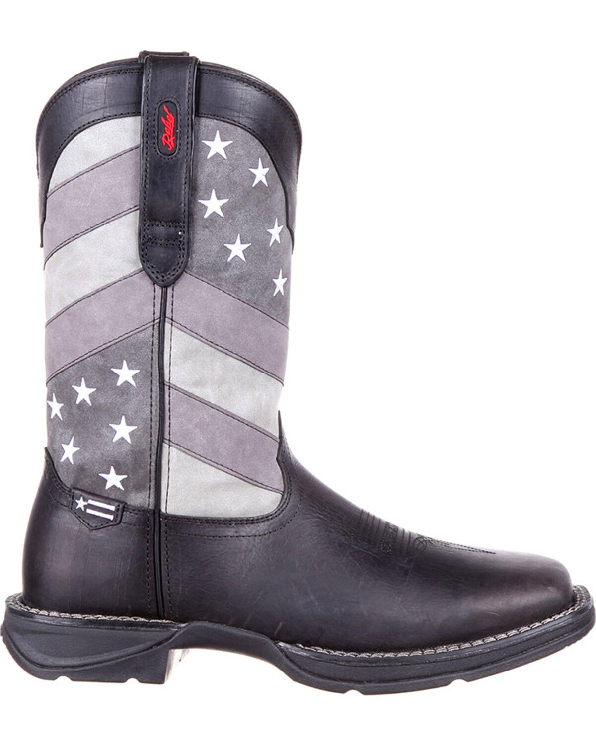 Image #2 - Durango Men's Rebel Faded Flag Western Performance Boots - Broad Square Toe, Black, hi-res