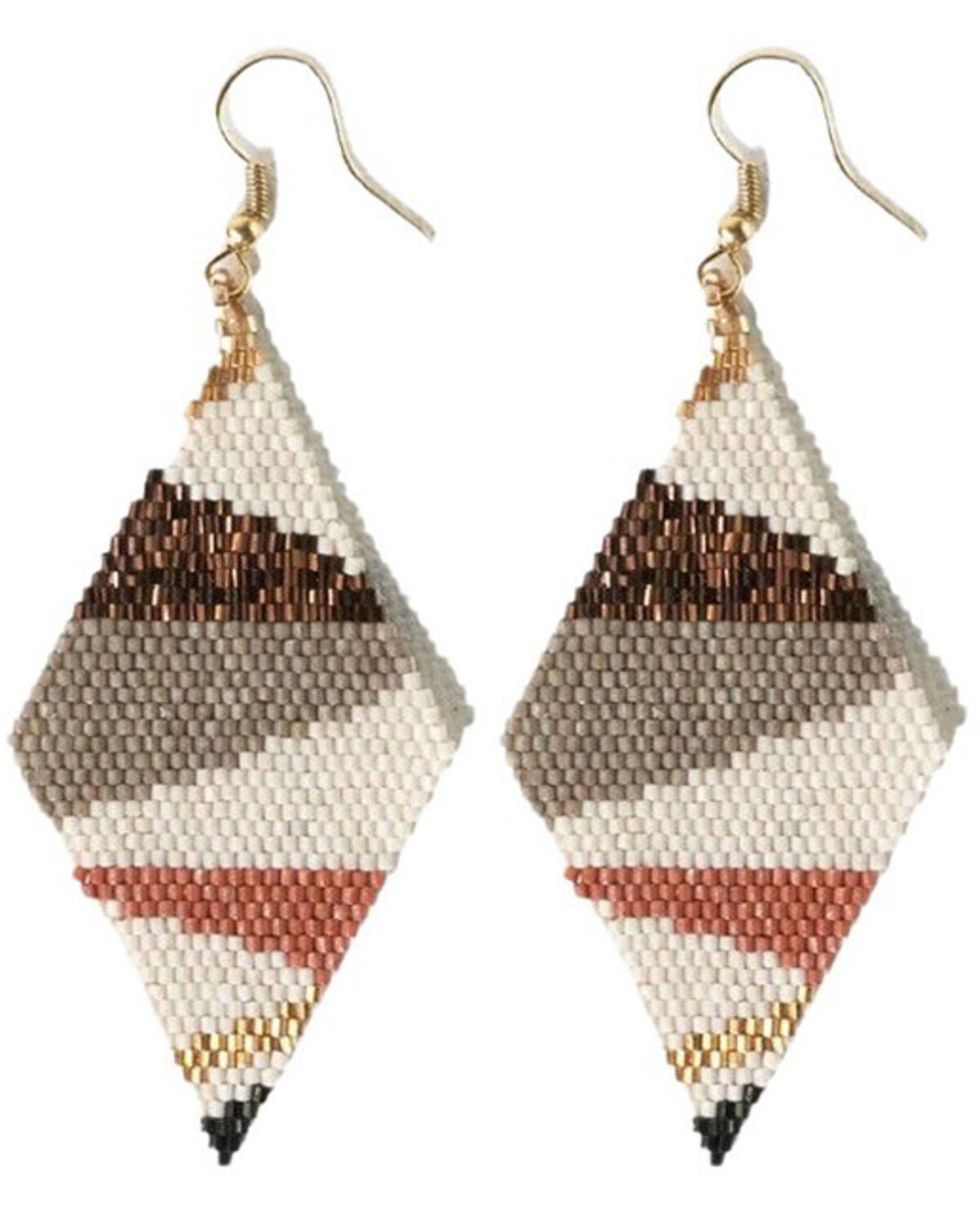 Ink + Alloy Women's Frida Angled Stripes Beaded Earrings, Multi, hi-res