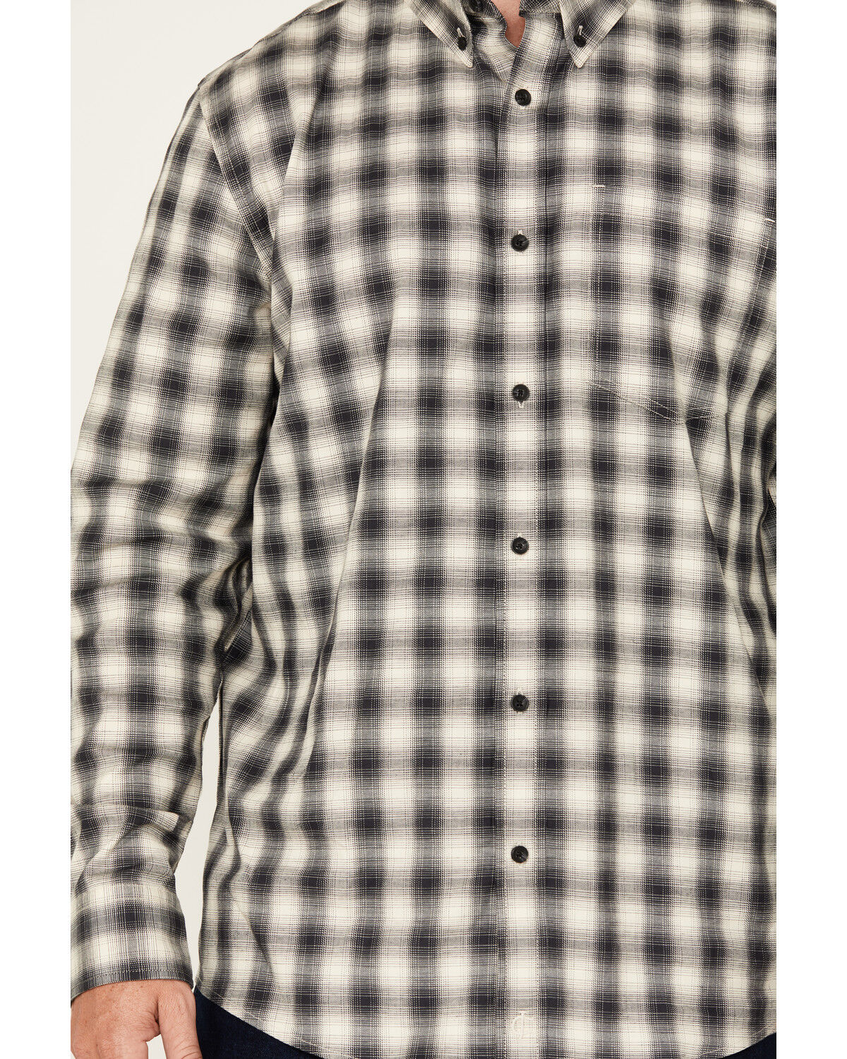 Image #3 - Cody James Men's Palamino Plaid Print Long Sleeve Button-Down Stretch Western Shirt - Big, Black, hi-res