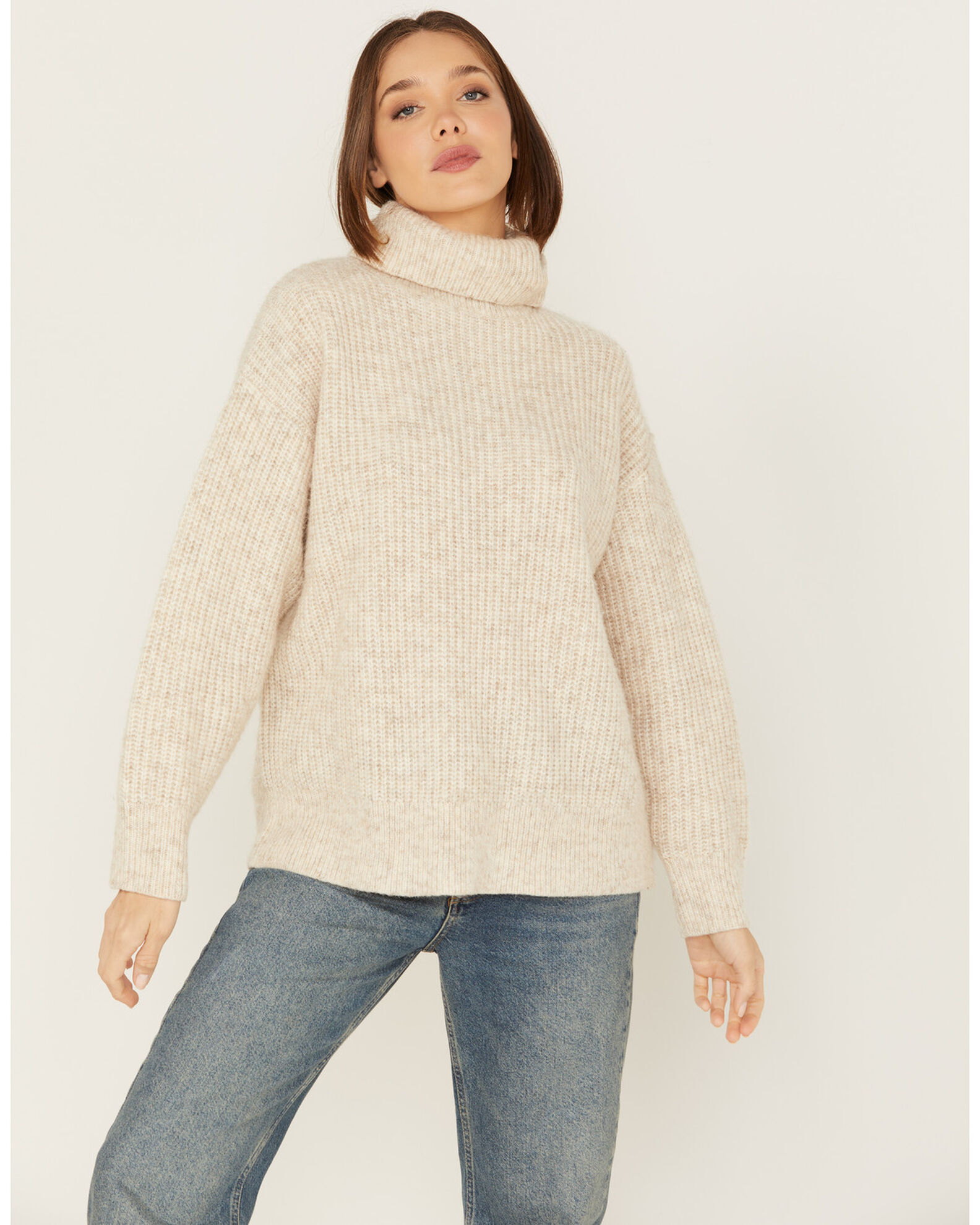 Oatmeal turtleneck sweater women's new arrivals