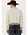 Image #4 - Cody James Men's Declaration Plaid Print Long Sleeve Snap Western Shirt, Cream, hi-res