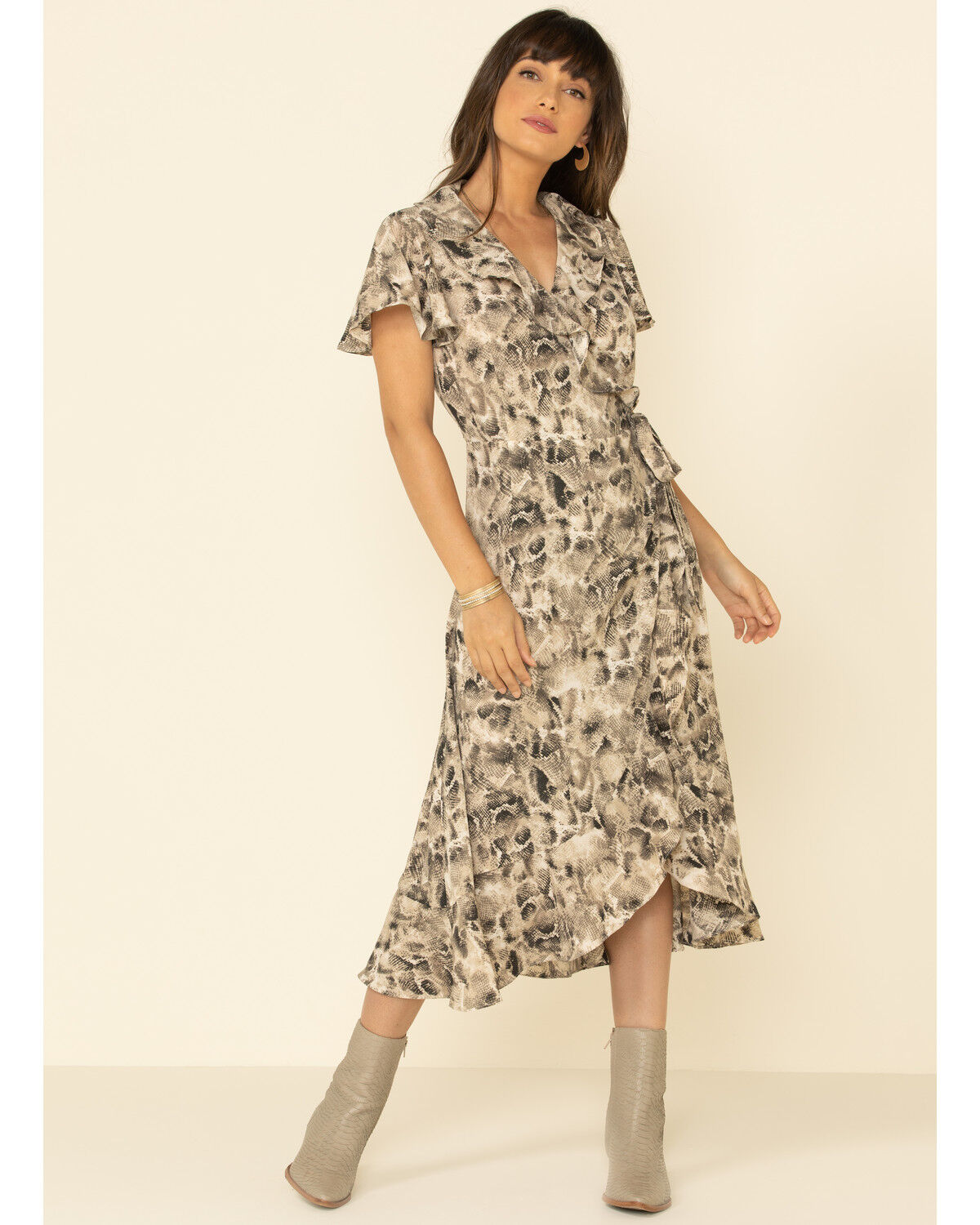 wrap dress snake print