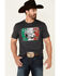 Image #1 - Lazy J Ranch Men's Charcoal Mexico Flag Elevation Graphic Short Sleeve T-Shirt, Charcoal, hi-res