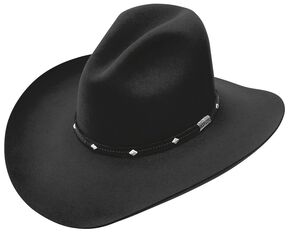 Stetson Men's 4X Silver Mine Buffalo Felt Cowboy Hat, Black, hi-res