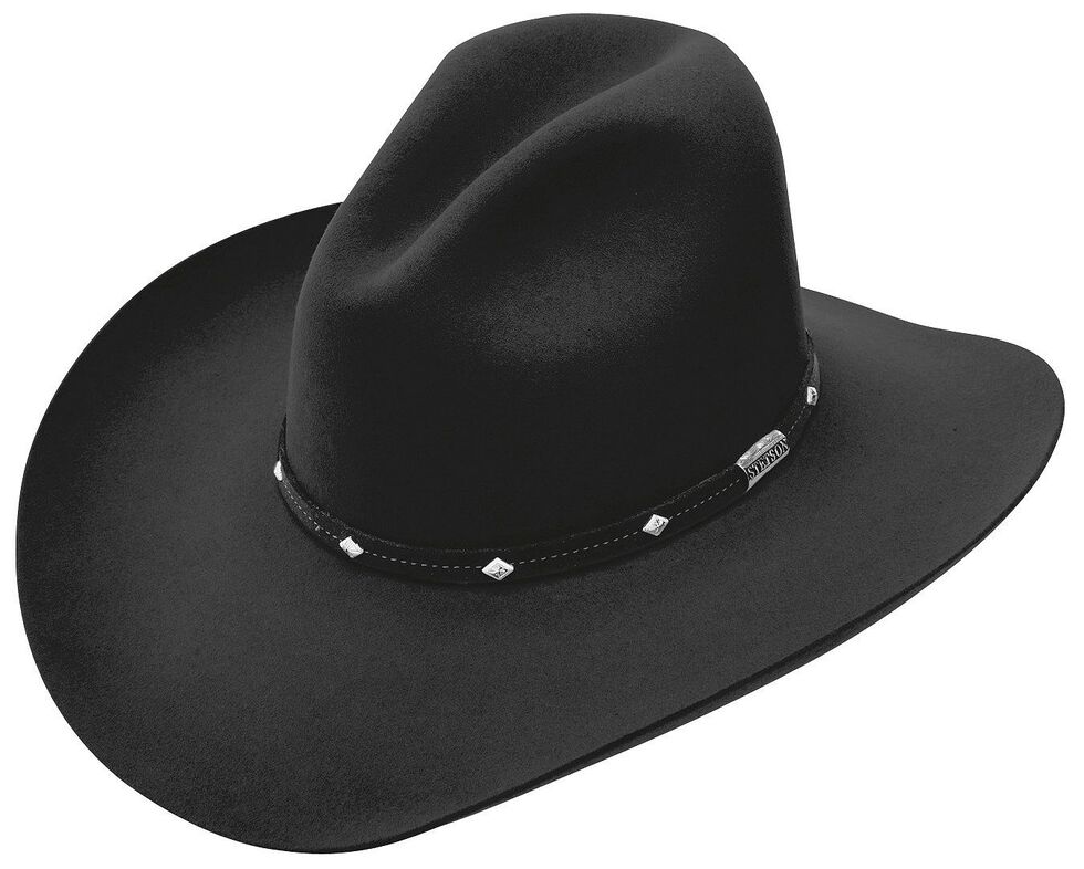 Stetson Men's 4X Buffalo Felt Silver Mine Cowboy Hat, Black, hi-res