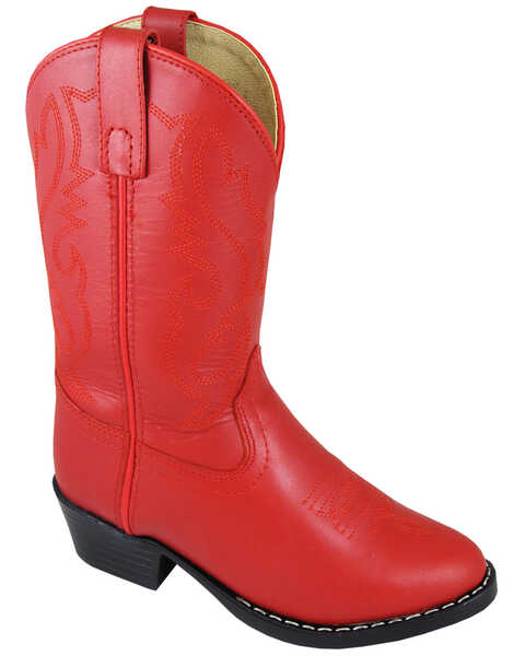 Smoky Mountain Little Girls' Denver Western Boots - Round Toe, Red, hi-res