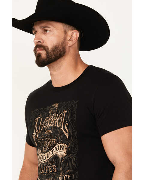 Image #2 - Cody James Men's Alcohol Solution Short Sleeve Graphic T-Shirt, Black, hi-res