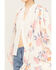 Image #3 - Angie Women's Floral Print Tassel Kimono, Ivory, hi-res