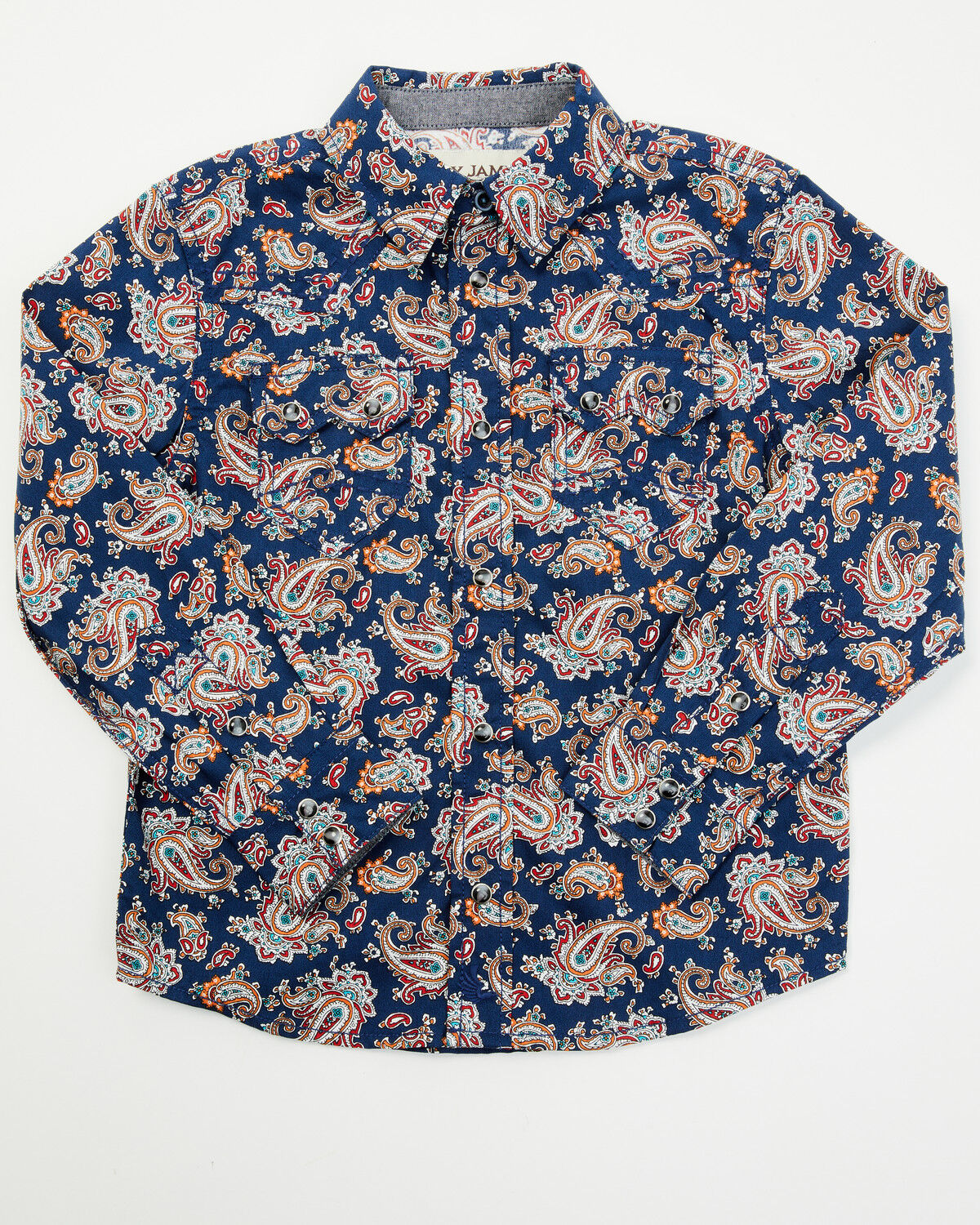 Image #1 - Cody James Toddler Boys' Grand Finale Paisley Print Long Sleeve Snap Western Shirt, Navy, hi-res