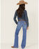 Image #3 - Wrangler Retro Women's Mae Medium Wash Mid Rise Trouser Denim Jeans, Medium Wash, hi-res