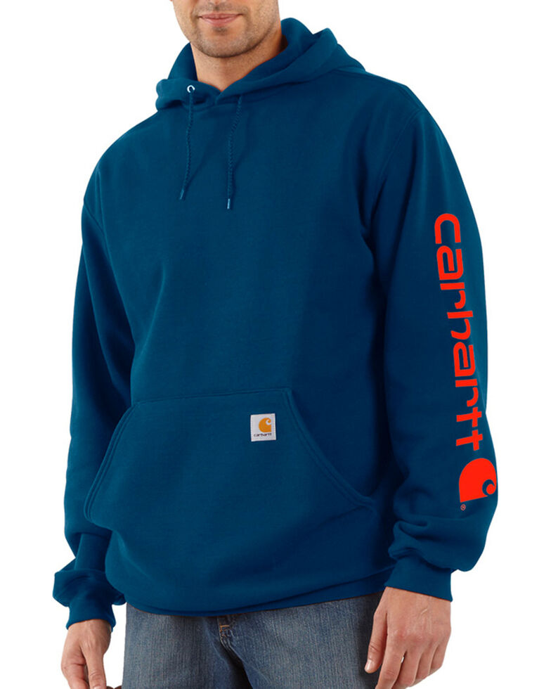Carhartt Men's Blue Midweight Hooded Logo Sweatshirt | Sheplers