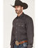 Image #2 - Resistol Men's Axcel Geo Print Long Sleeve Snap Western Shirt, Navy, hi-res