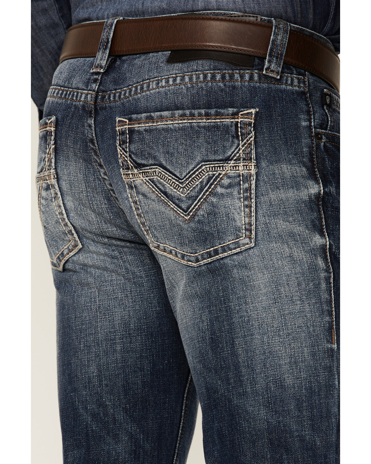 Image #2 - Rock & Roll Denim Men's Medium Wash Pistol Regular Bootcut Jeans, Blue, hi-res
