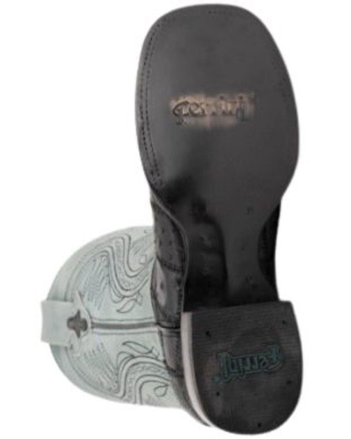 Image #7 - Ferrini Men's Ostrich Patchwork Exotic Western Boots - Broad Square Toe, Black, hi-res