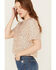 Image #3 - Miss Me Women's Geo Print Sequins Short Sleeve Top , Rose, hi-res