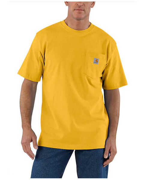Carhartt Men's Loose Fit Heavyweight Short Sleeve Work T-Shirt, Heather Orange, hi-res