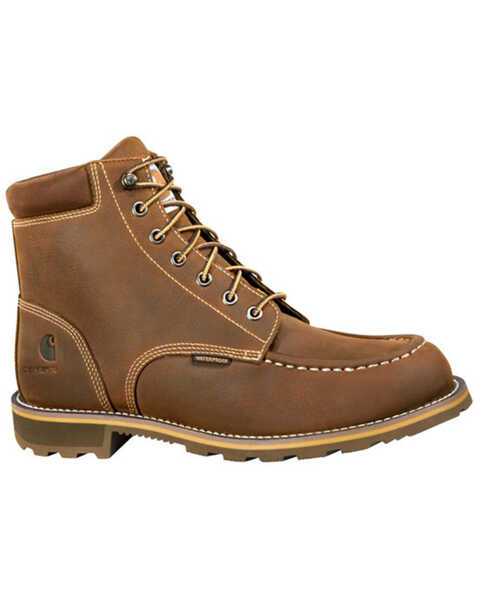 Image #2 - Carhartt Men's 6" Waterproof Lug Work Boots - Moc Toe, Chocolate, hi-res