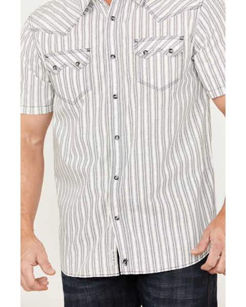 Image #3 - Moonshine Spirit Men's Striped Short Sleeve Western Snap Shirt, White, hi-res