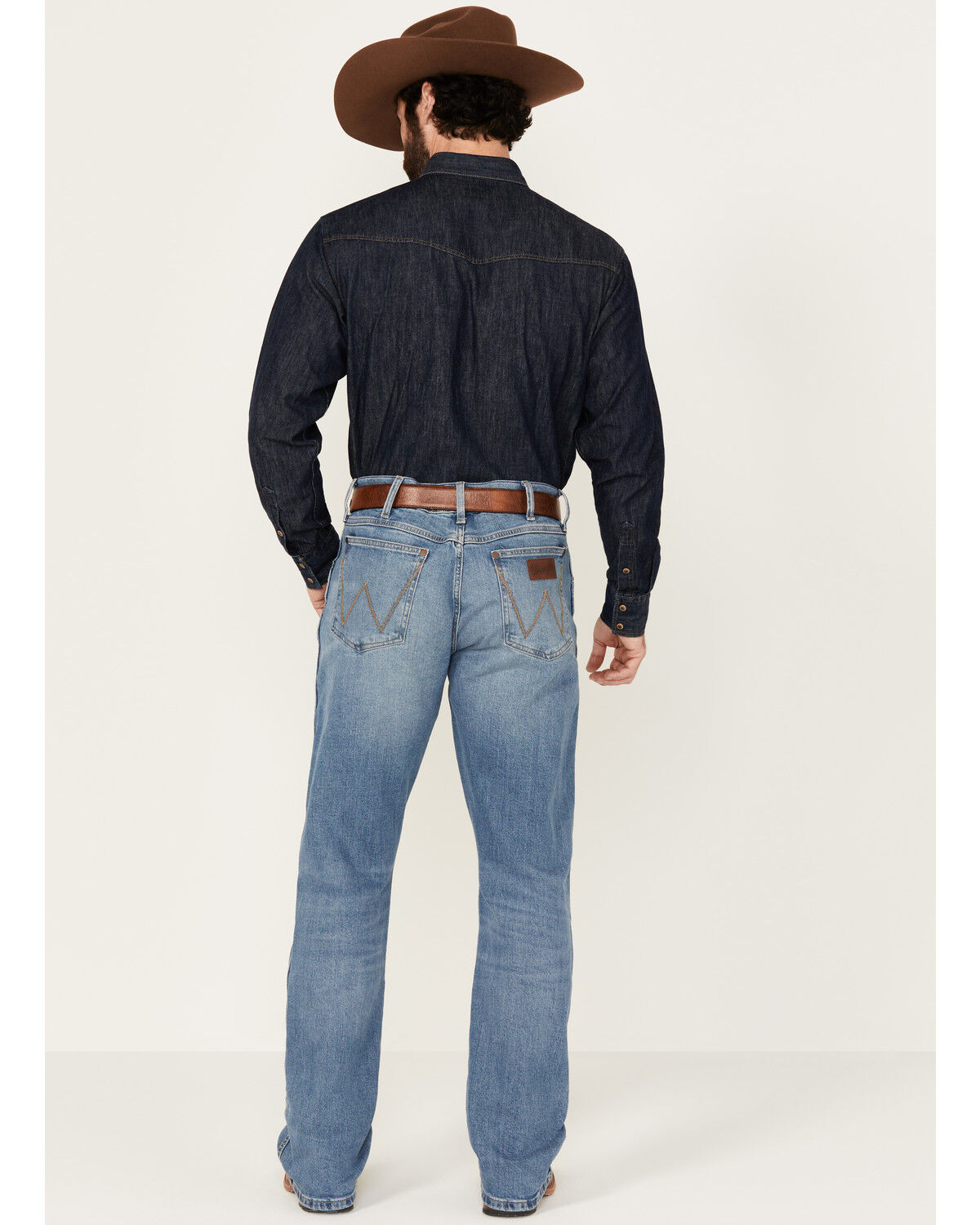 Image #3 - Wrangler Retro Men's Nolen Light Wash Slim Bootcut Stretch Denim Jeans - Tall, Light Wash, hi-res