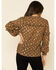 Mystree Women's Leopard Foil Puff Sleeve Blouse Top, Leopard, hi-res