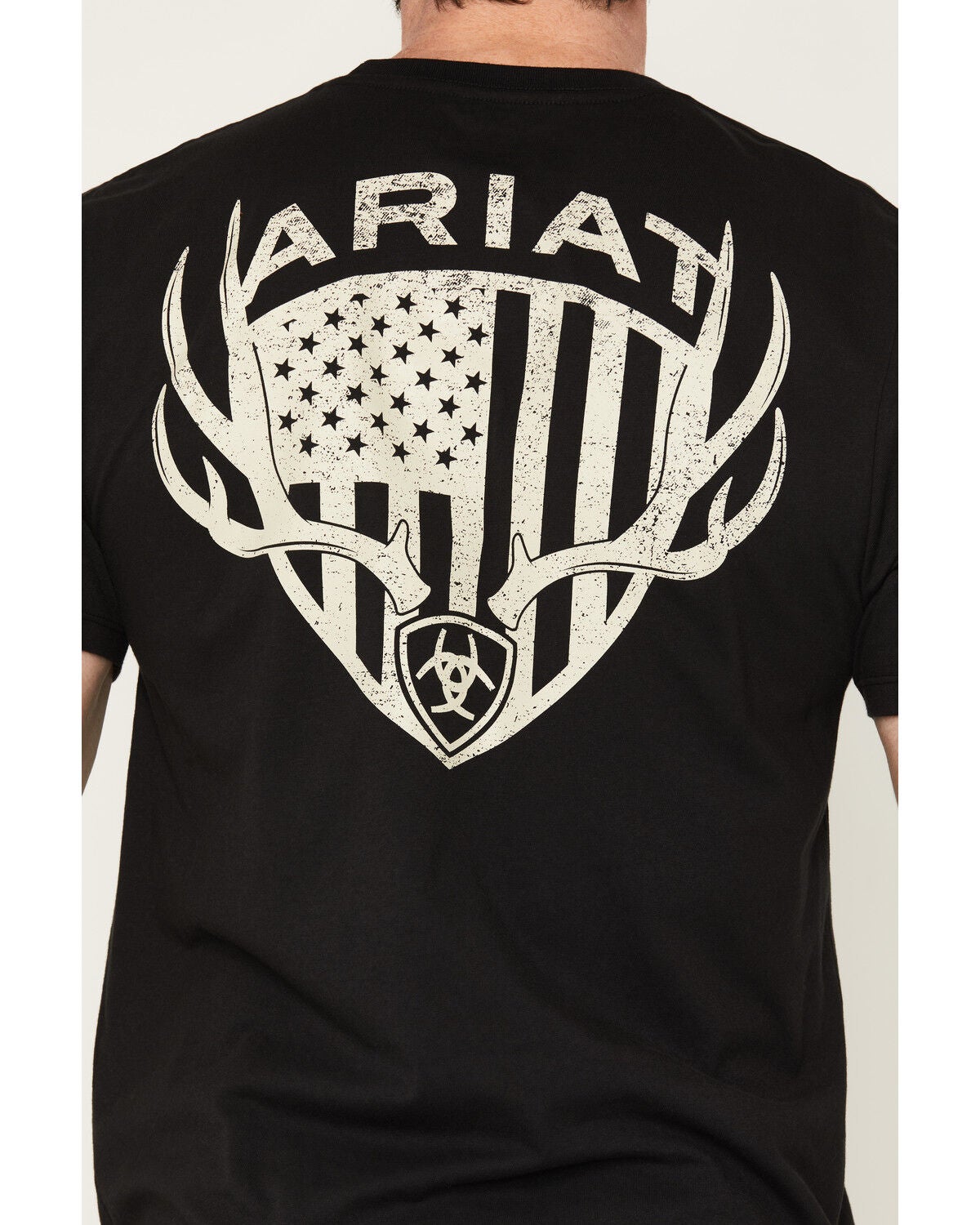 Image #4 - Ariat Men's Euromount Patriot Short Sleeve Graphic T-Shirt, Black, hi-res