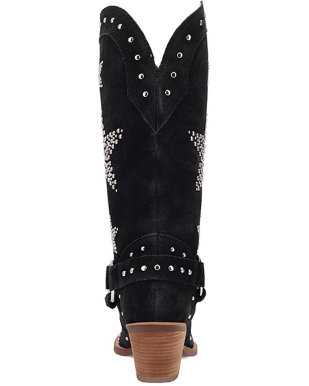 Image #7 - Dingo Women's Lucky Stars Embellished Suede Tall Western Boots - Round Toe, Black, hi-res