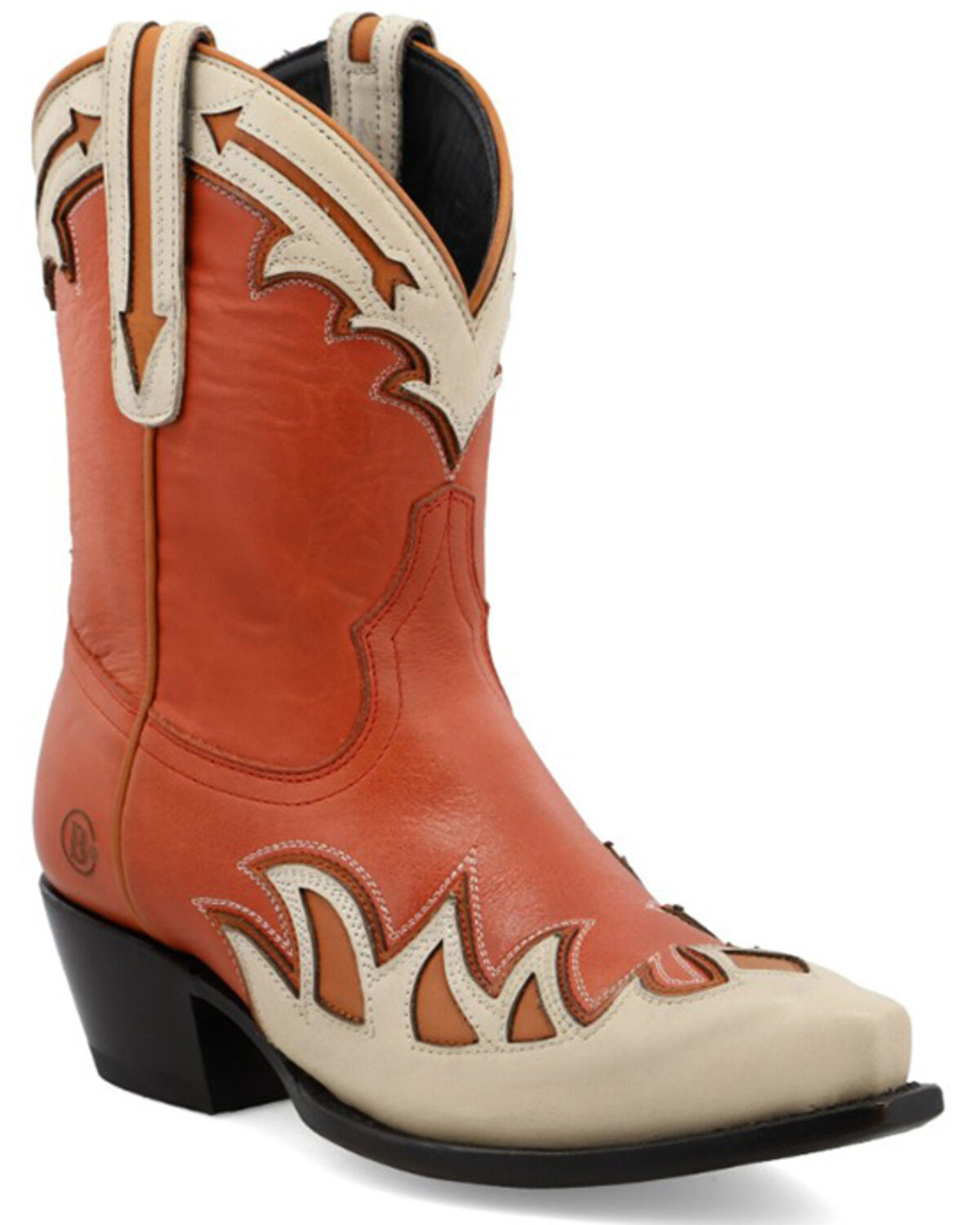 Image #1 - Black Star Women's Cell-Sole Leather Western Booties - Snip Toe, Red, hi-res
