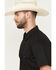 Image #2 - Gibson Men's Solid Pearl Snap Short Sleeve Western Shirt, Black, hi-res