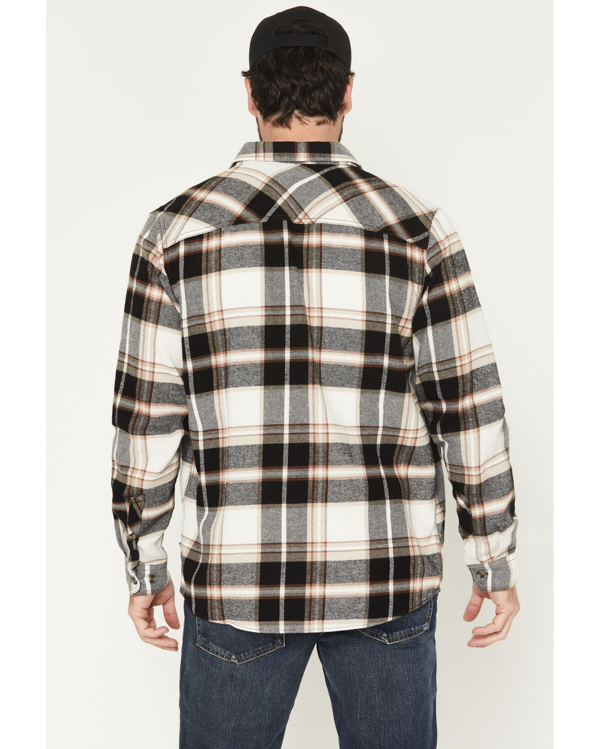 Image #4 - Brothers and Sons Men's Bunker Plaid Print Long Sleeve Button-Down Flannel Shirt, Cream, hi-res