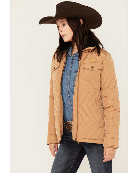 Image #2 - Paramount Network's Yellowstone Women's Quilted Barn Coat , Tan, hi-res