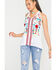 Image #2 - Scully Women's Honey Creek Embroidered Tassel Tank, White, hi-res
