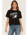 Image #1 - Coors Women's Steer Head Puff Short Sleeve Graphic Tee, Black, hi-res