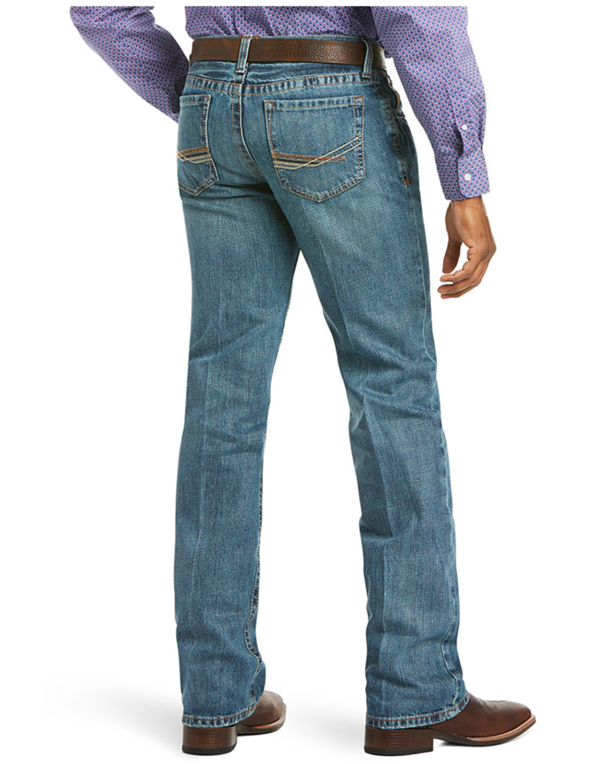 Image #2 - Ariat Men's M4 Low Rise Scoundrel Bootcut Jeans, Indigo, hi-res