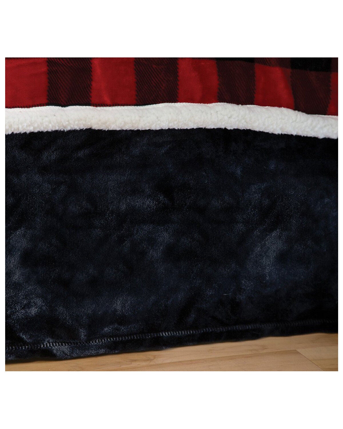 Carstens Home Solid Black Plush Velvet Bed Skirt - Twin Size, Black, hi-res