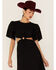 Maia Bergman Women's Crochet Eyelet Open Back Maxi Dress, Black, hi-res