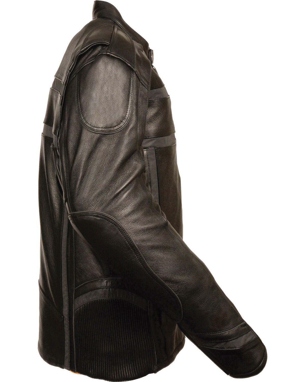 Image #2 - Milwaukee Leather Men's Reflective Band Scooter Jacket - Big 3X, Black, hi-res