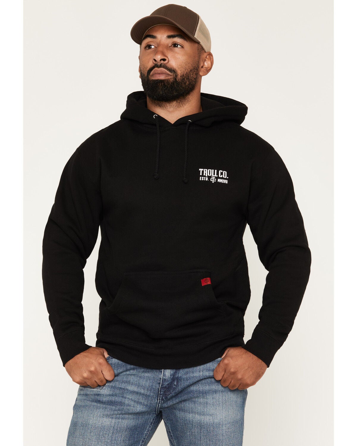 Image #2 - Troll Co Men's Pay Me Hooded Sweatshirt, Black, hi-res
