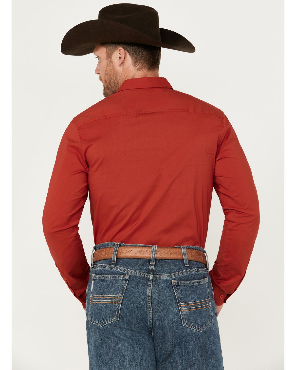 Image #4 - Kimes Ranch Men's Solid Long Sleeve Button Down Western Shirt, Red, hi-res