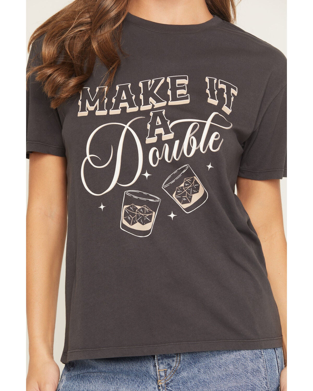 Image #3 - White Crow Women's Make It A Double Short Sleeve Oversized Graphic Tee, Black, hi-res
