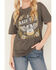 Bohemian Cowgirl Women's Nashville Guitar and Roses Short Sleeve Graphic Tee, Black, hi-res
