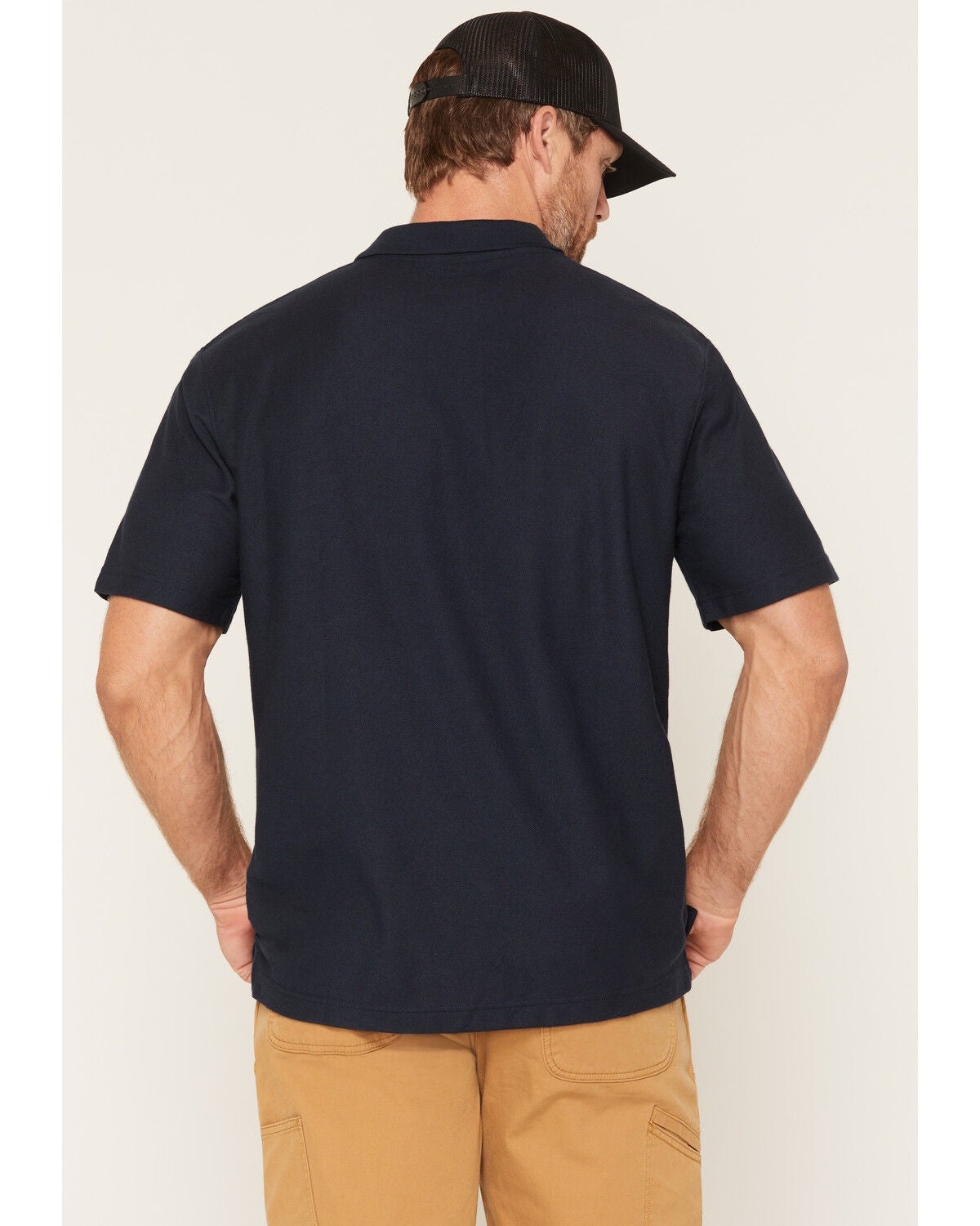 Image #4 - Carhartt Men's Loose Fit Short Sleeve Pocket Polo, Navy, hi-res