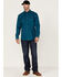 Cody James Men's FR Geo Print Long Sleeve Snap Work Shirt , Blue, hi-res