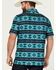 Image #4 - Panhandle Men's Southwestern Print Short Sleeve Performance Polo Shirt, Turquoise, hi-res