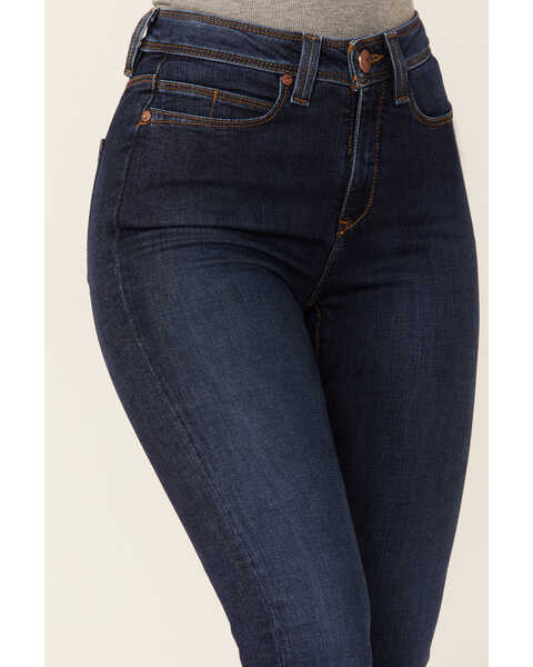 Image #2 - Lola Jeans Women's Medium Wash High Rise Straight Jeans, Blue, hi-res