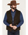 Image #1 - Powder River Outfitters Men's Wool Button-Down Vest, Dark Brown, hi-res