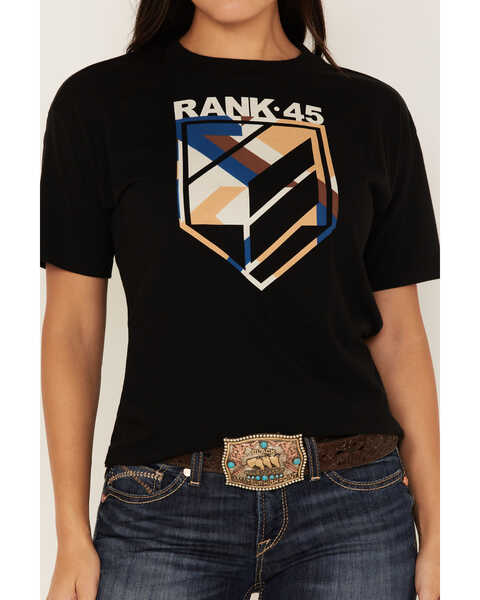 Image #3 - RANK 45® Women's Emblem Logo Graphic Tee, Black, hi-res