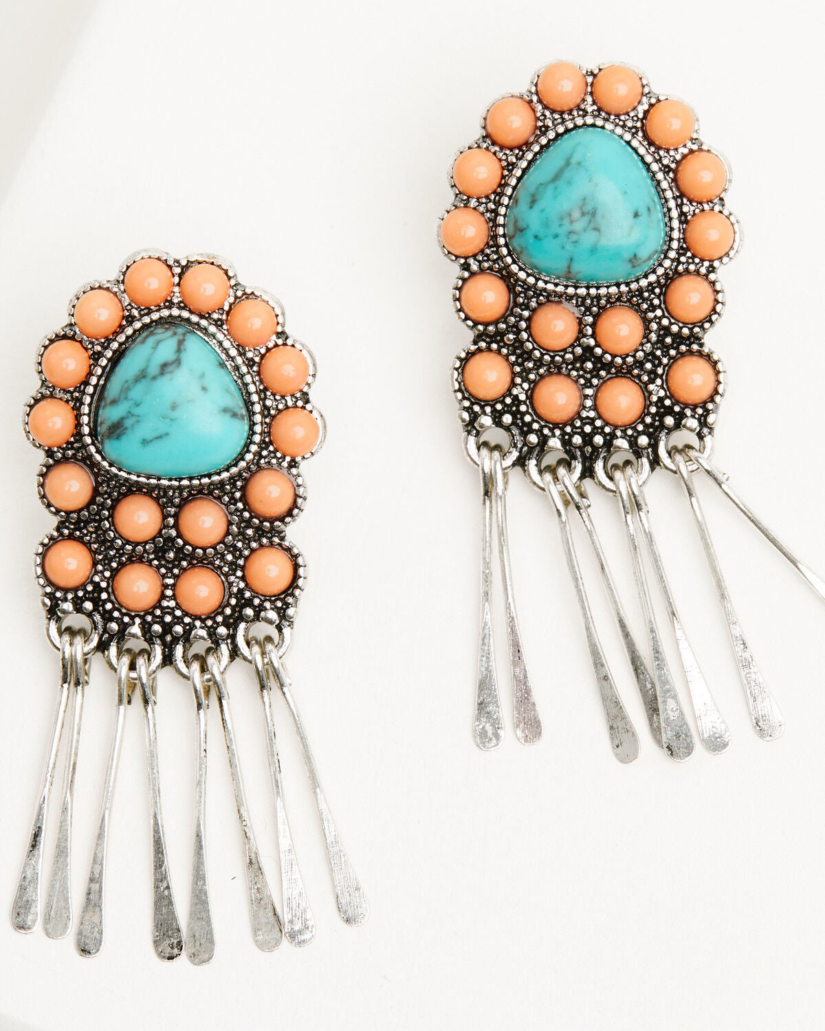 Shyanne Women's Beaded Fringe Statement Earrings, Silver, hi-res