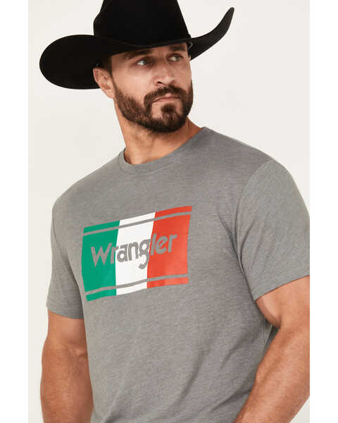 Image #2 - Wrangler Men's Mexico Flag Short Sleeve Graphic T-Shirt, Heather Grey, hi-res